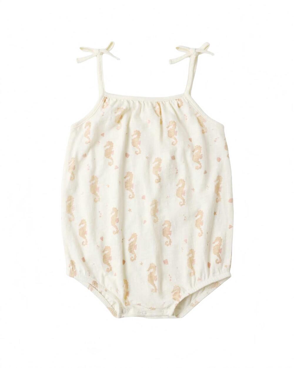 NEW RYLEE + CRU kid's seahorses nala romper in ivory